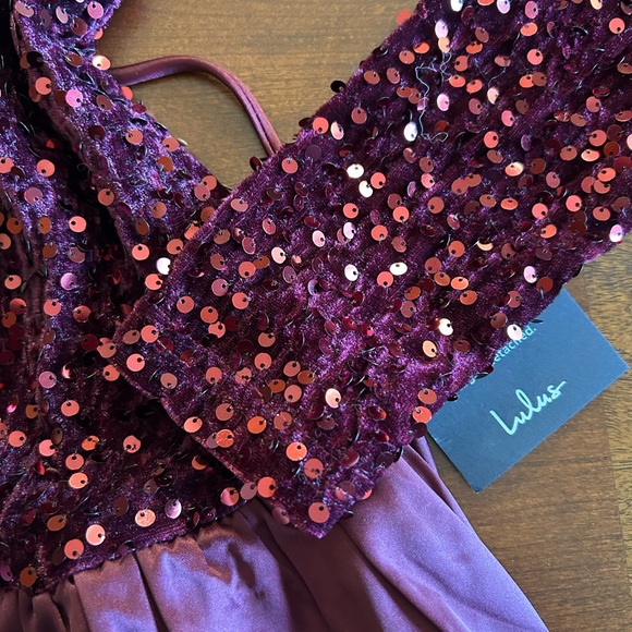 New Lulus reddish Sequin mini dress - Picture 2 of 4